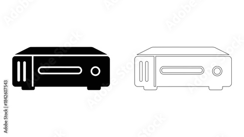 Modern gaming console icon representing digital entertainment and virtual reality, a symbol of advanced technology for i