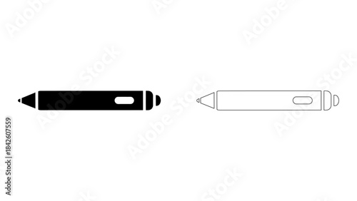 Stylus pen isolated on white background, digital input device for touch screens, drawing, and note-taking, modern techno