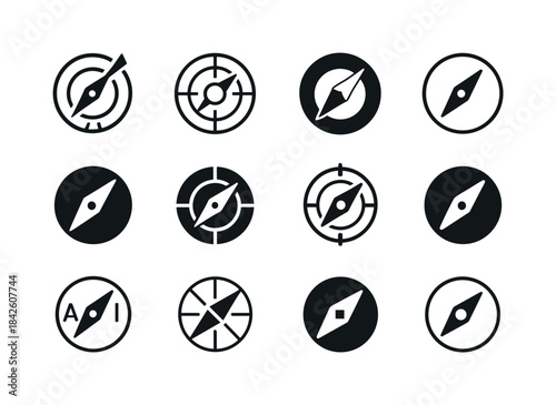 AI Productivity Logo Set. AI productivity partners. Icon set. Se