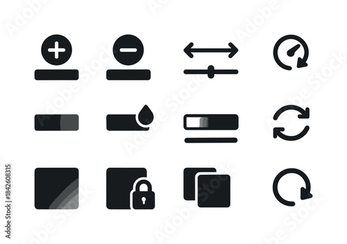 Gradient Editing Icons. Gradient editing icons. Solid icon set o