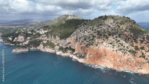 Aerial View , Cuevas de Arta and Platja de Canyamel, Capdepera, Mallorca, Balearic Islands, Spain