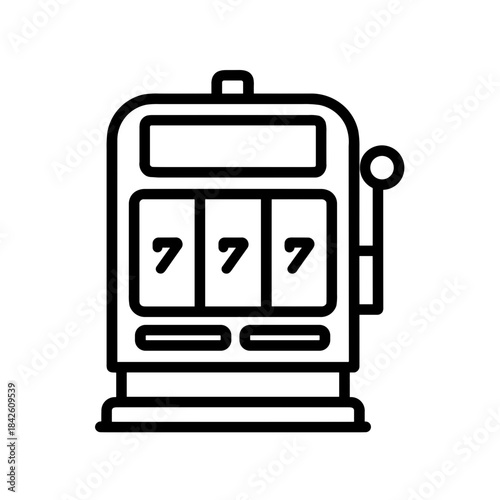 Minimalist slot machine casino gambling vector icon