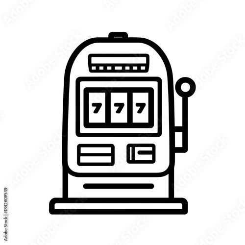 Minimalist slot machine casino gambling vector icon