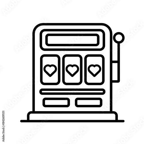Minimalist slot machine casino gambling vector icon
