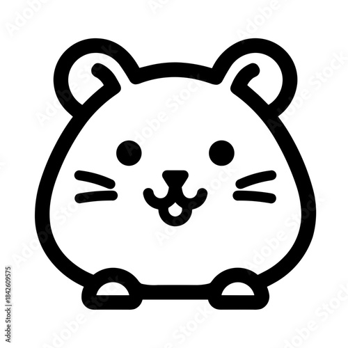Minimalist cute hamster pet vector icon