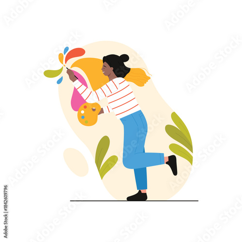 ISFP MBTI type of personality, creative sensory introvert and artist vector illustration