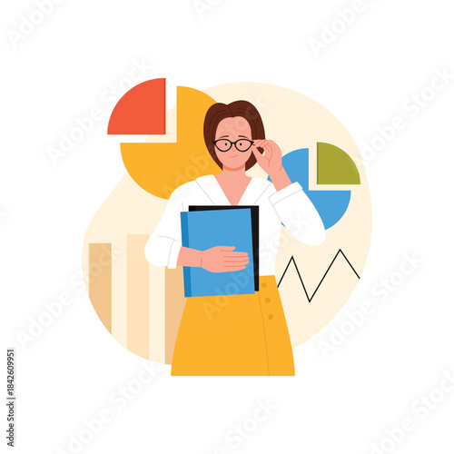 ESTJ MBTI type of personality, rational extrovert with efficiency and sensory management vector illustration