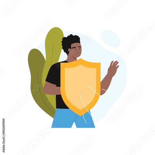 ISFJ MBTI type of personality, rational introvert with sensory protection and ethics vector illustration