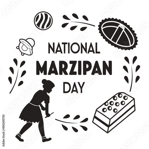 NATIONAL MARZIPAN DAY vector illustration isolated on white background
