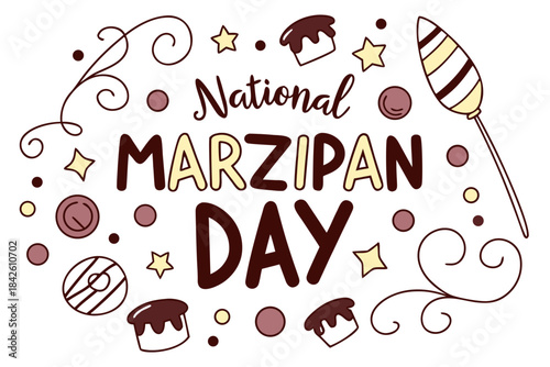 NATIONAL MARZIPAN DAY vector illustration isolated on white background