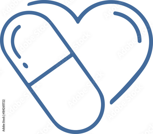 Simple blue line vector icon illustration of a classic phone receiver with curved signal waves, representing calling, communication, support, and incoming telephone service