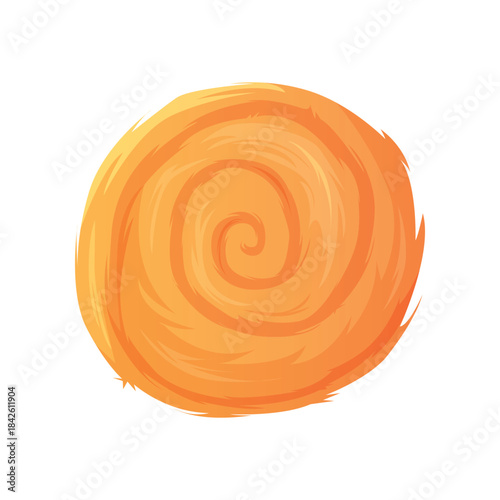 Haycock for livestock animals, round hay bale and farm harvest vector illustration