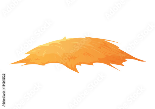 Pile of golden hay from hayloft, barn for storing animal feed vector illustration