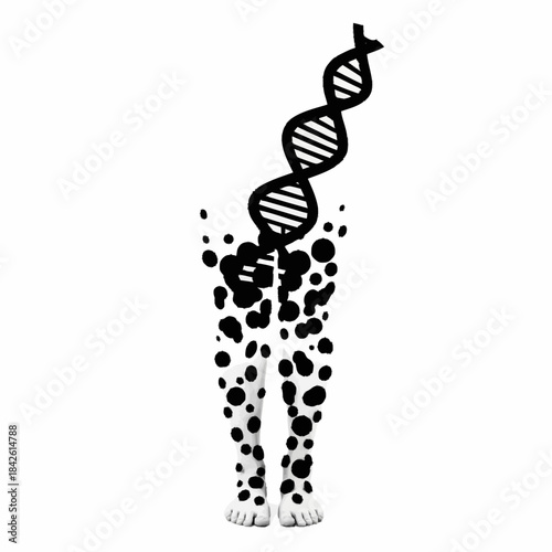 Human Body DNA Genetic Code Illustration.
