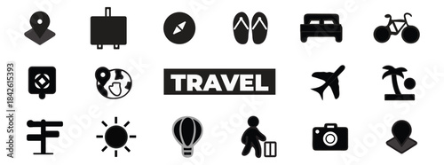travel business icons isolated over white background