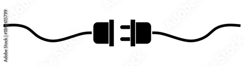 Electric socket with a plug vector. Connection and disconnection concept. Concept of 404 error connection, page not found.