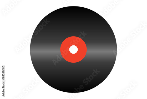 Realistic vinyl record. Blank vinyl record mockup on white background