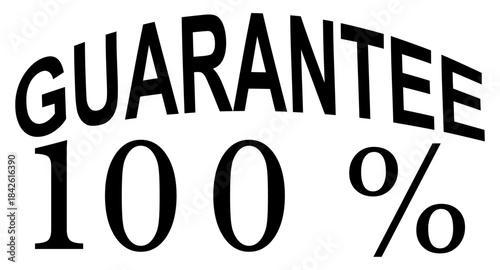 100 percent guarantee badge vector icon in black and white