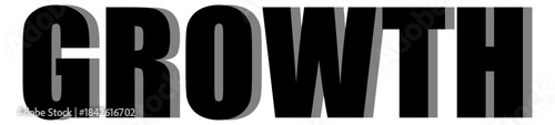 black 3D Growth Word – Isolated Vector Text Design