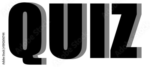 black 3D Quiz Word – Bold Vector Text for Educational and Game Use