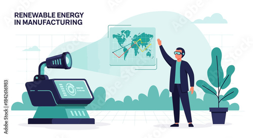 Exploring Renewable Energy in Futuristic Manufacturing with Virtual Reality Technology Interface