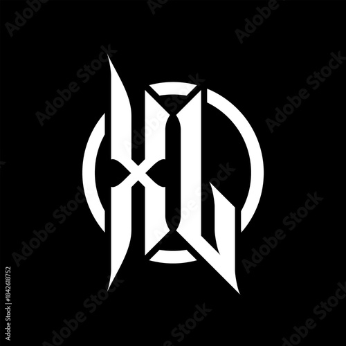 XL Monogram Logo on Black Background