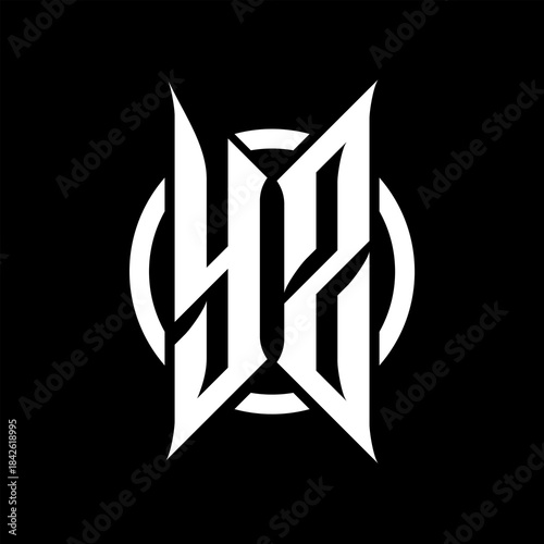 YZ Monogram Logo on Black Background