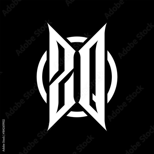 ZQ Monogram Logo on Black Background