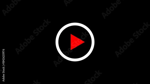 Play Button Animation on Black Background Video Player Media Control Icon