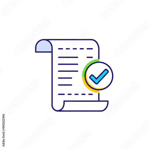 List with check mark confirmation approval or completed tasks