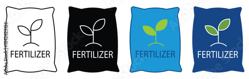 Fertilizer Icon Set Multiple Style Collection. Vector illustration.