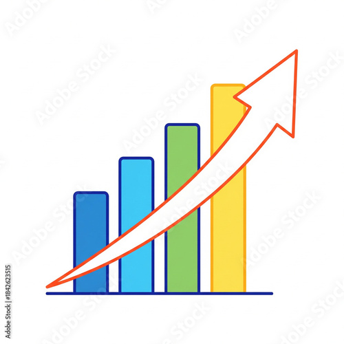 Growth chart illustration depicting progress and positive trends visually