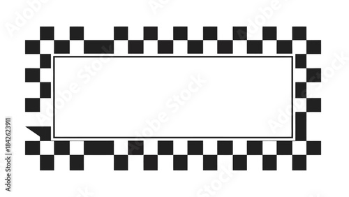 Checkerboard Border Frame with Empty Space for Text or Design