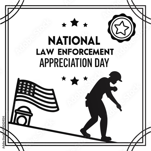 NATIONAL LAW ENFORCEMENT APPRECIATION DAY vector illustration