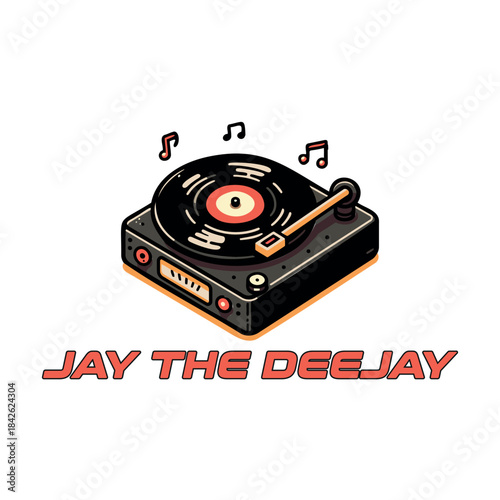 Vector illustration of a DJ turntable representing music, nightlife, audio entertainment, and creative culture.