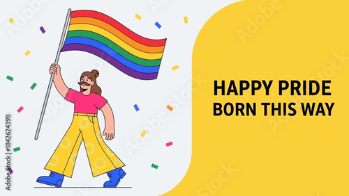 Celebrating pride day, happy pride born this way, vector illustration design