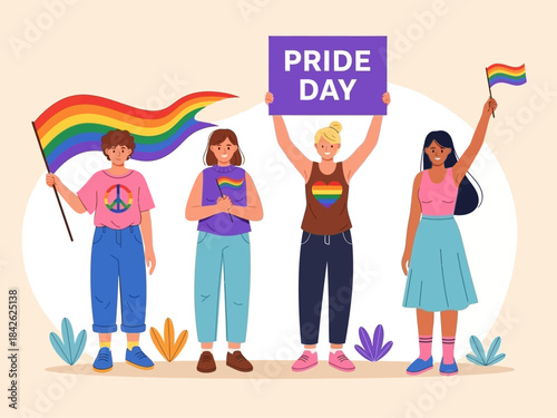 Vector illustration lgbt parade for celebrating pride day