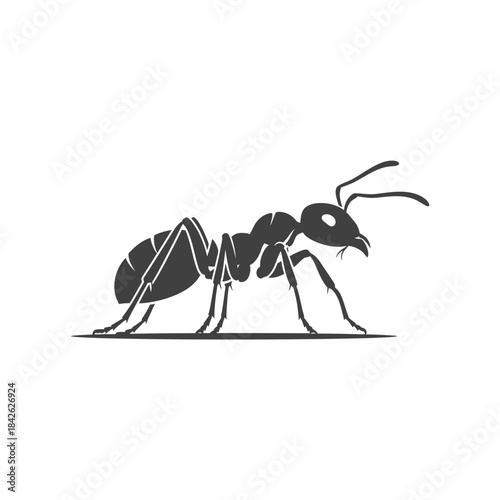 Ant Silhouette Icon – Insect Bug Minimal Black Vector Illustration