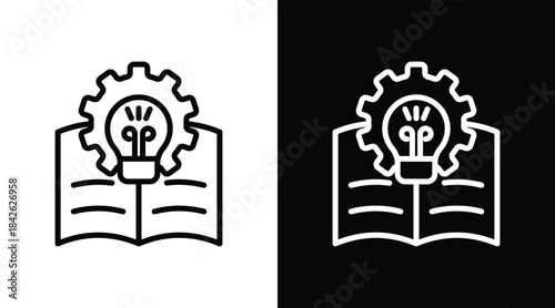 learning Two-tone version in black and white background