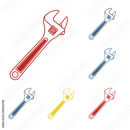 Industrial Robot Arm Icon Set – Factory Automation Mechanical Vector