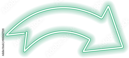A neon green arrow pointing to the right