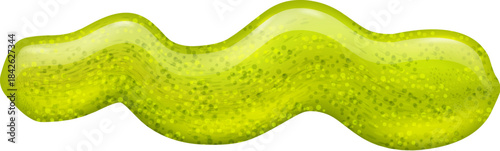 A yellow object with a wavy line