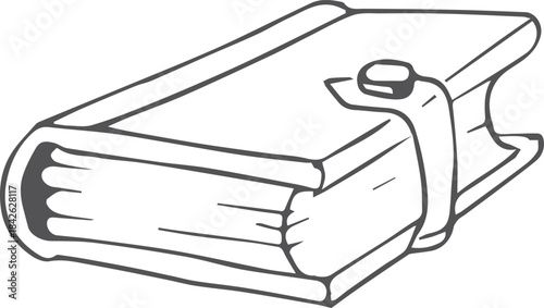 A book with a leather binding and a metal clasp