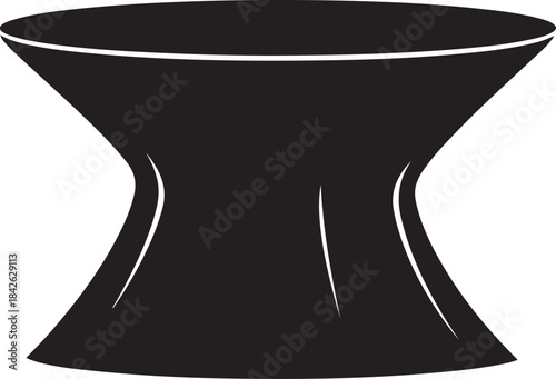 Abstract Hourglass Silhouette: Black and White Time Vector Graphic

Minimalist Curved Shape Icon: Modern Elegant Container Design

Black Silhouette of Table Centerpiece or Hourglass-Shaped Vase