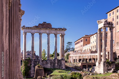 Ancient Ruins of the Roman Forum in Rome, Lazio, Italy