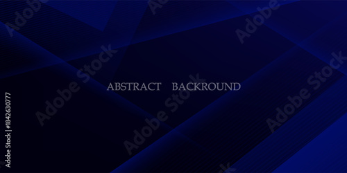 Abstract dark blue futuristic shadow and lights background. Papercut template with straight line and shadow. Dark blue background with trendy pattern design. Eps10 vector
