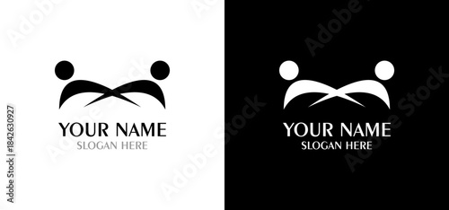 Abstract Two Figures Shaking Hands, Symbolizing Unity, Connection, Collaboration, and Cooperation