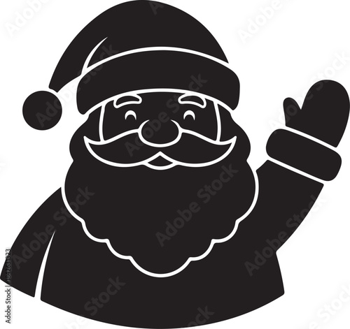 Jolly Santa Claus Silhouette: Black and White Christmas Icon

Waving Santa Clipart: Festive Holiday Cheer Vector

Father Christmas Vector Graphic: Traditional Holiday Figure