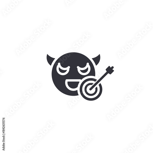 Risk management icon representing challenges, temptation control, obstacles, and focus required to achieve objectives.