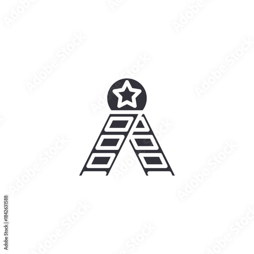 Achievement ladder icon representing step-by-step progress, motivation, ambition, and reaching higher performance levels.